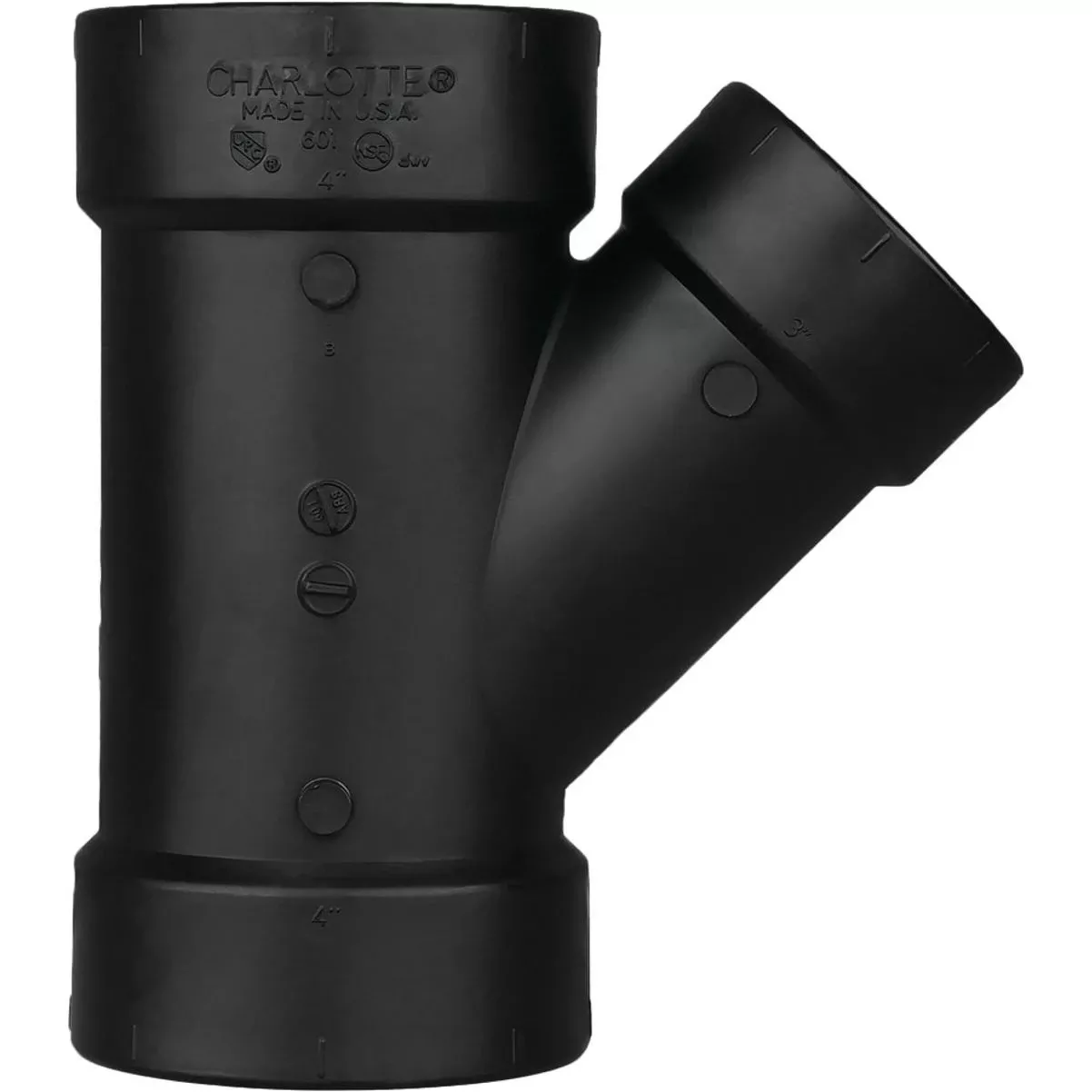 4 X 4 X 2 In. Hub X Hub X Hub Reducing Abs Wye