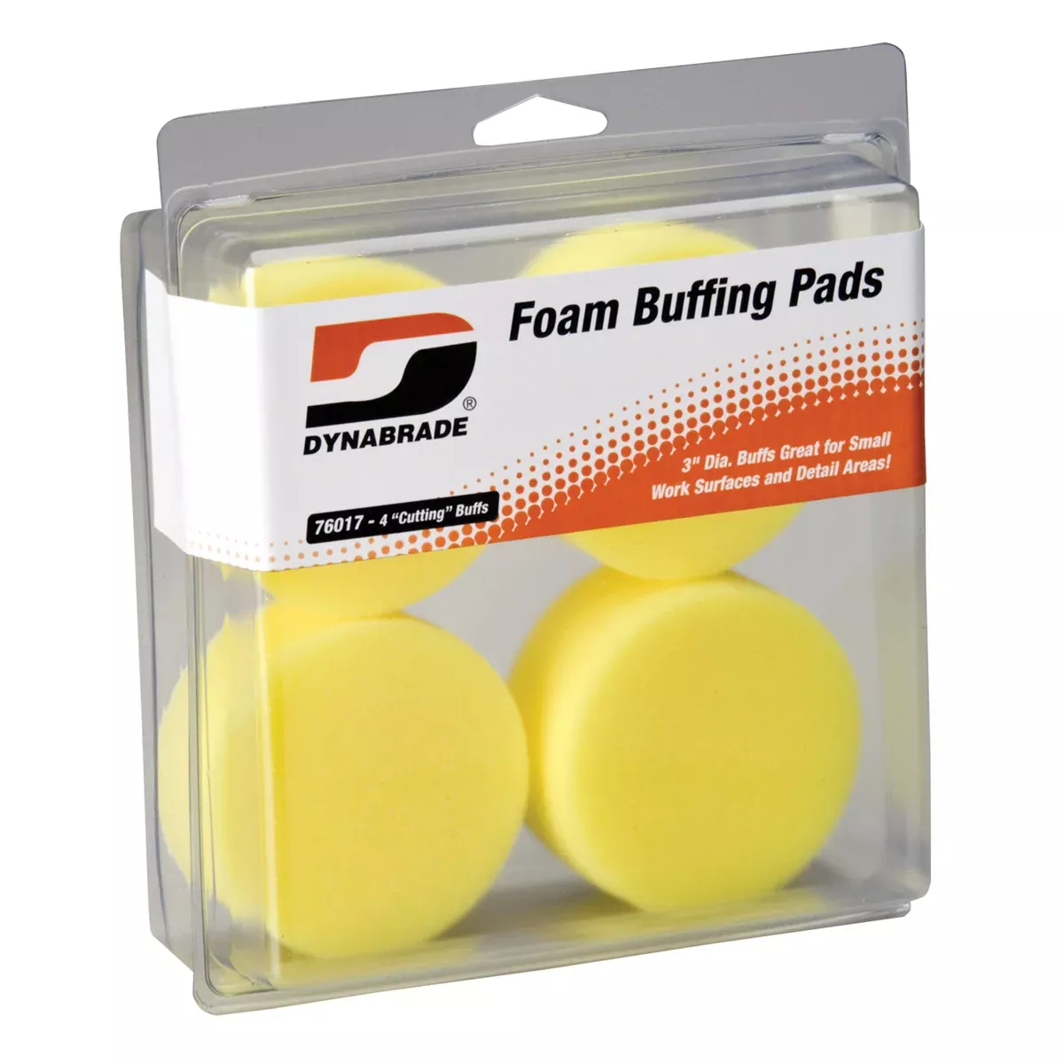 Dynabrade 3"" Yellow Foam Cutting Pads (Four in clear pkg.)