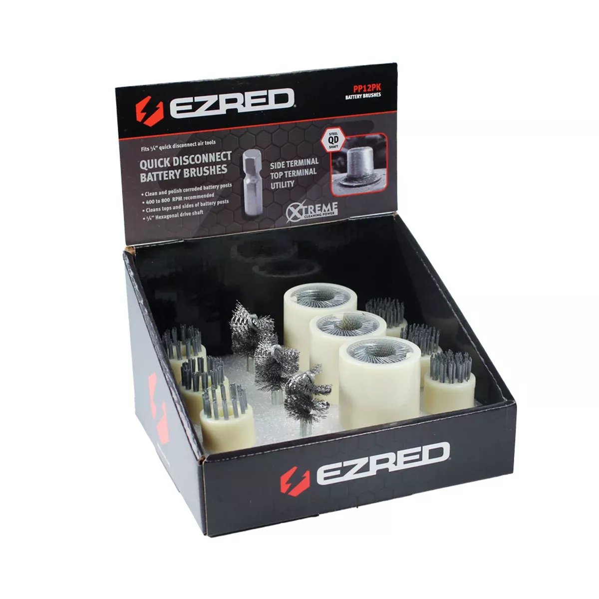 E-Z Red Quick Disconnect Battery Brush Kit Display