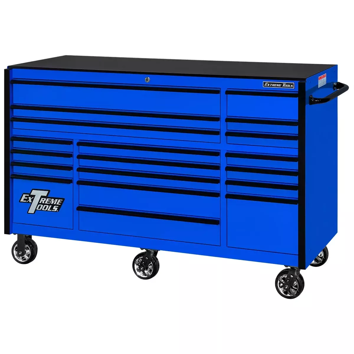 Extreme Tools RX Series 72"" 19 Drawer 25"" Dp Roller Cabinet Blck